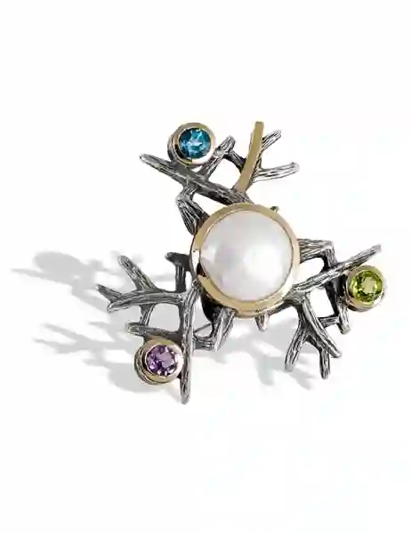 Broche Con Piedras semipreciosas