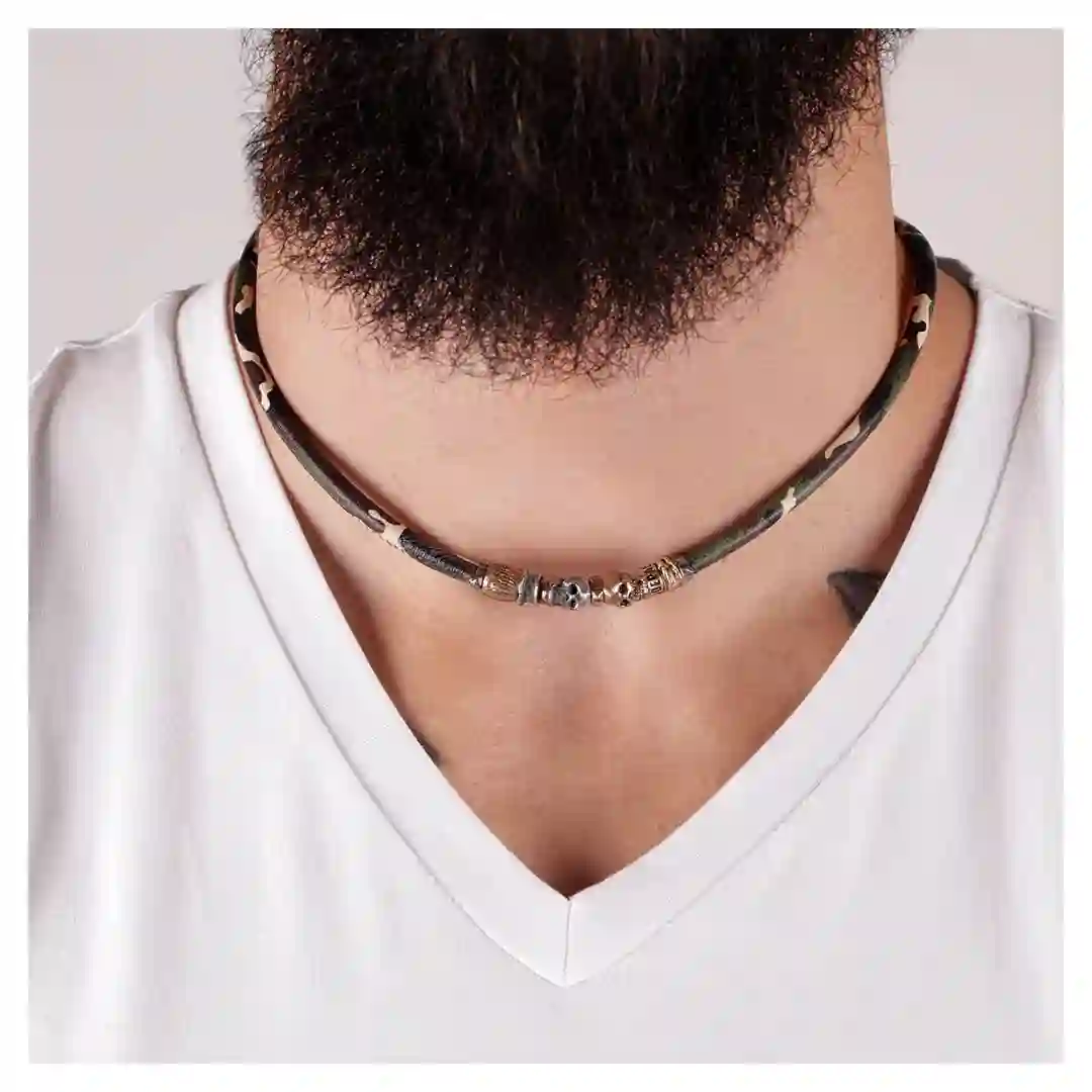 Collar Cuero Hombre Platadepalo SN005X