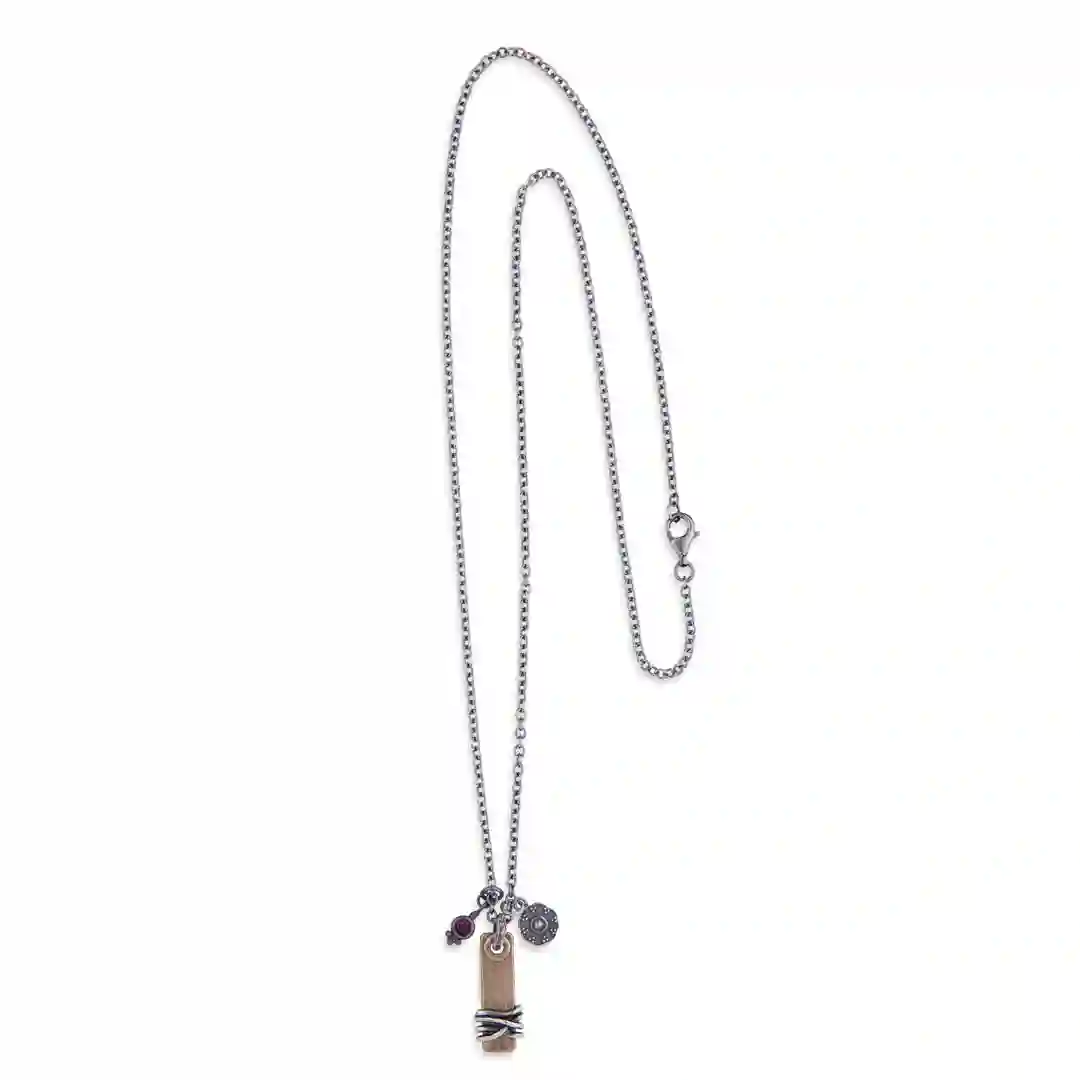 Collar hombre plata mn005b
