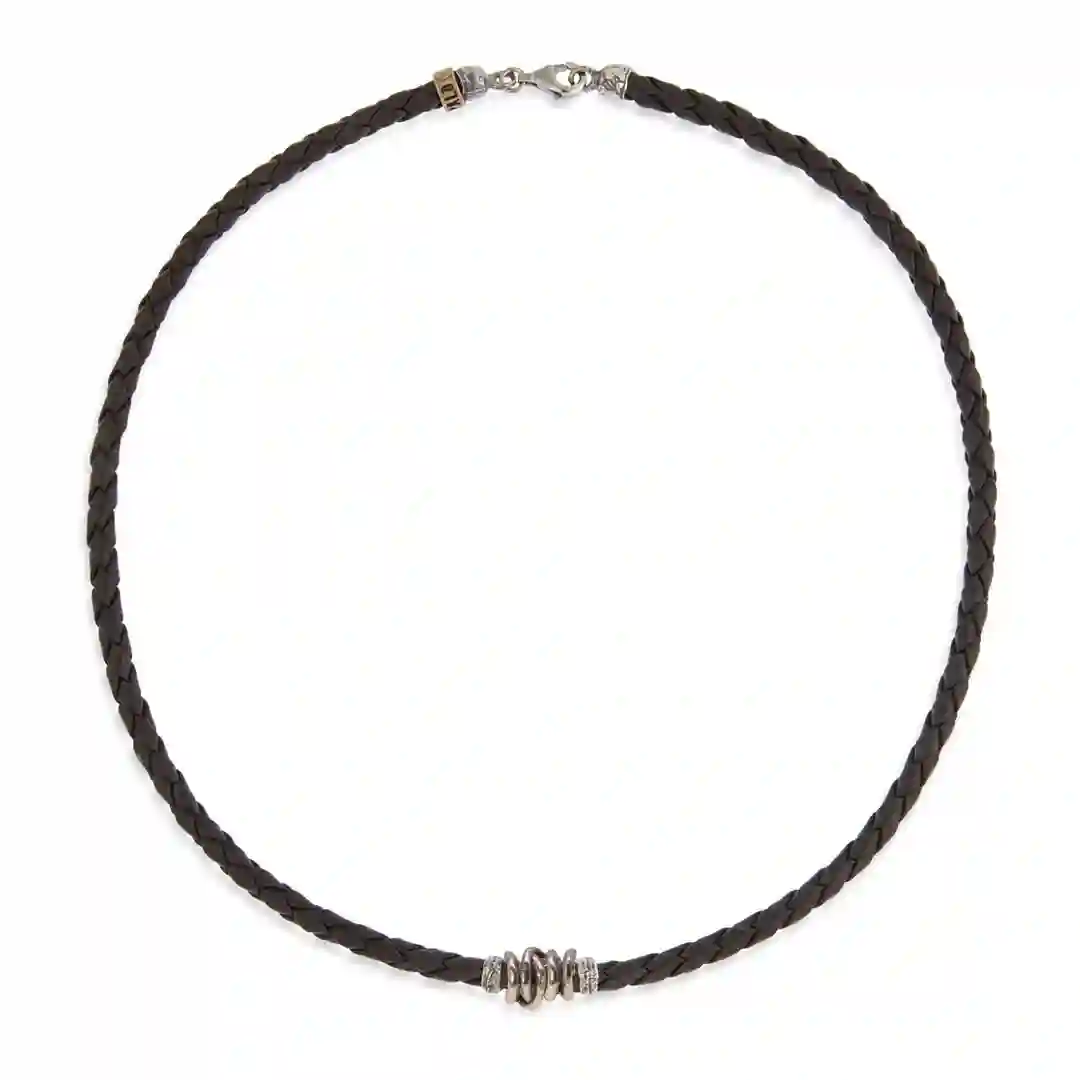 Collar Cuero Hombre Platadepalo Mn007x