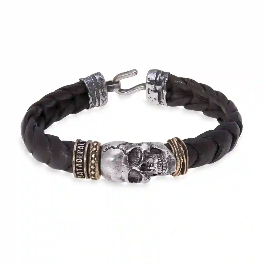 Pulsera Platadepalo Calavera SB047A