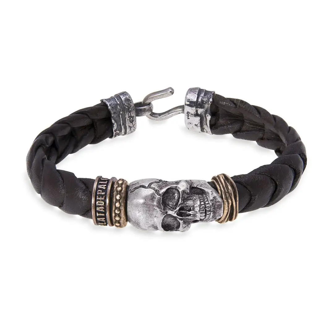 Pulsera Platadepalo Calavera SB047A
