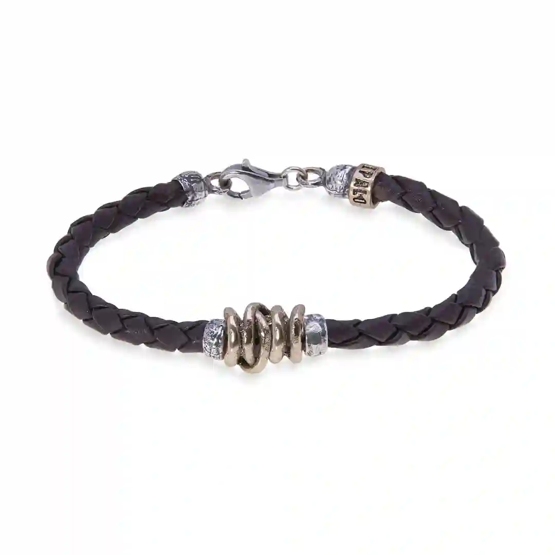 Pulsera Platadepalo Cuero MB135X