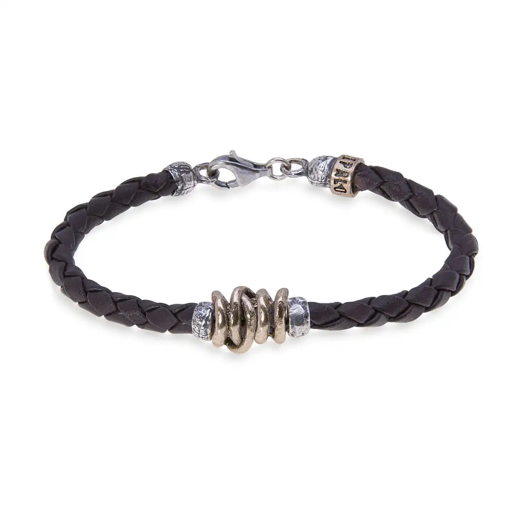 Pulsera Platadepalo Cuero MB135X