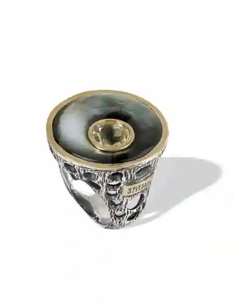 Anillo gabriela styliano perla y cuarzo