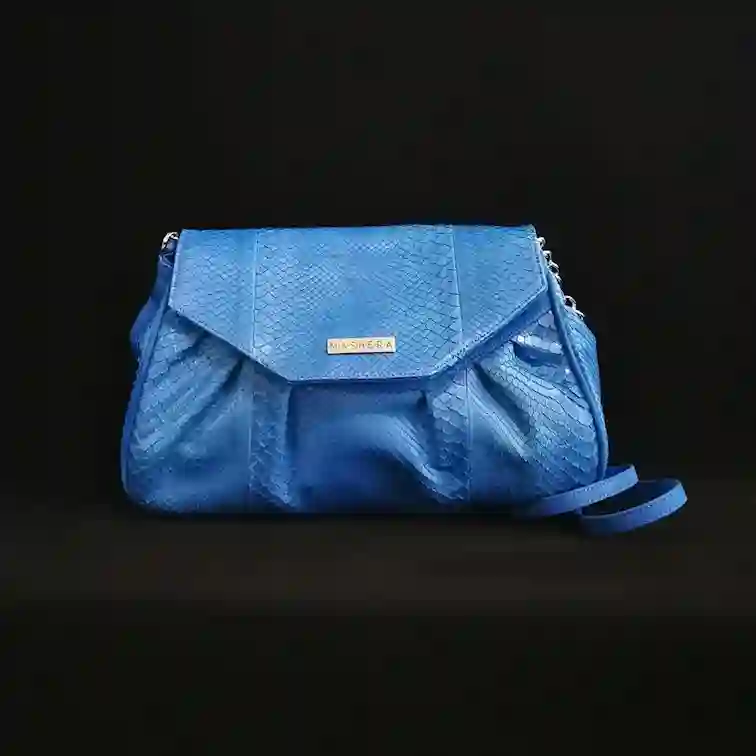 Bolso Pitón Azul Eléctrico