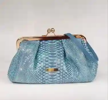 Bolso Ballon Pitón Azul