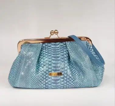 Bolso Ballon Pitón Azul