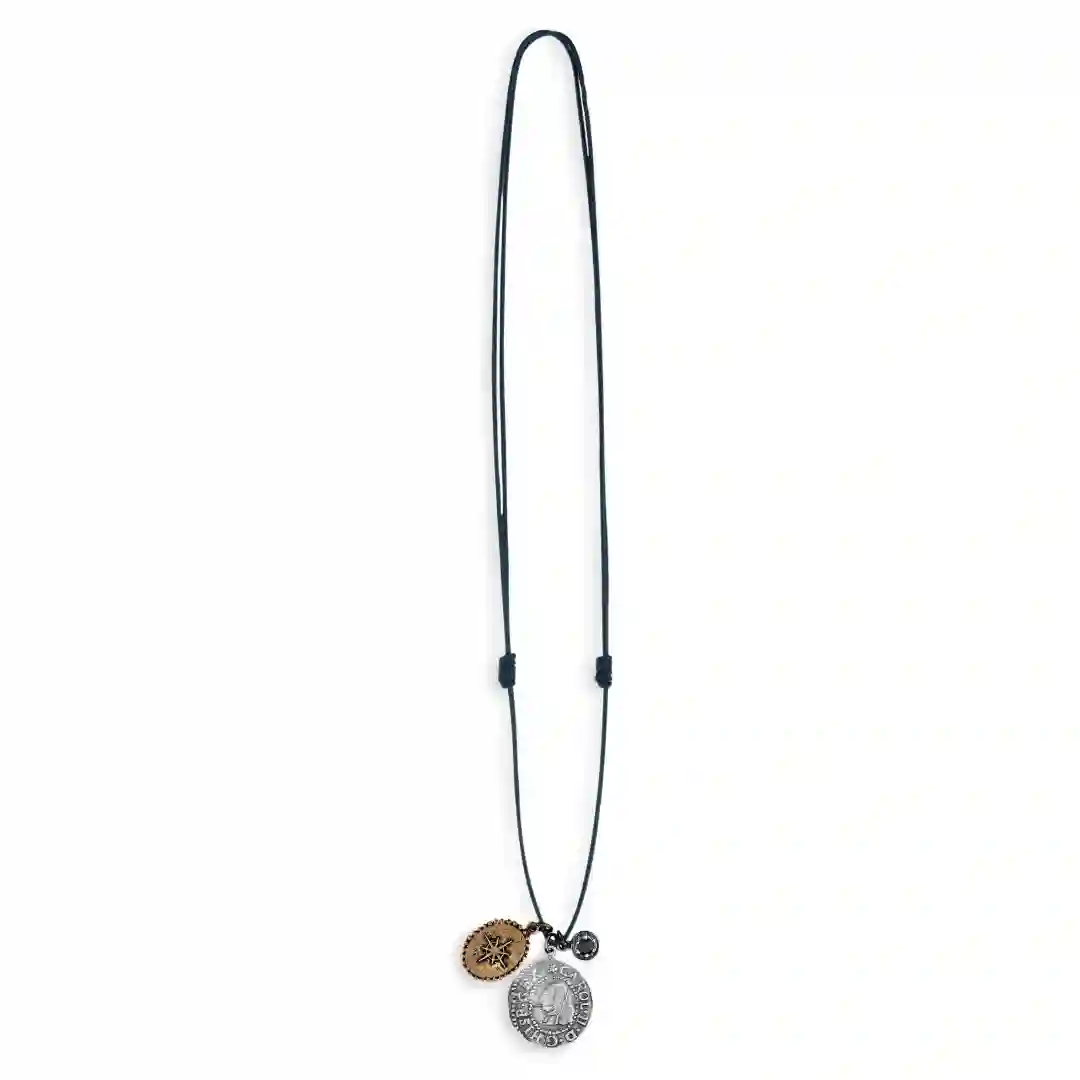 Colgante Man Plata, Bronce y Nylon Mn3a