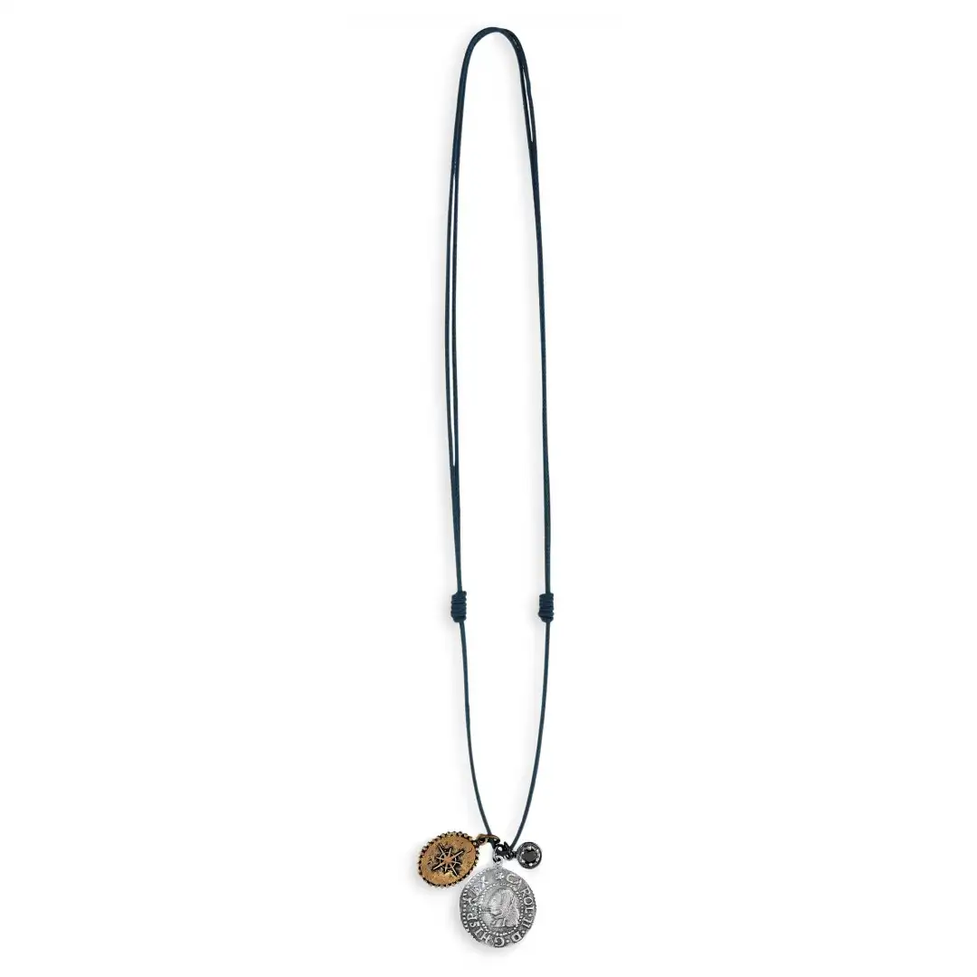 Colgante Man Plata, Bronce y Nylon Mn3a