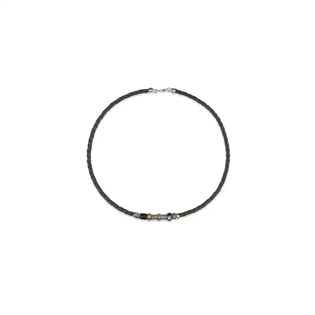 Colgante Plata, Bronce y Cuero Mn2a