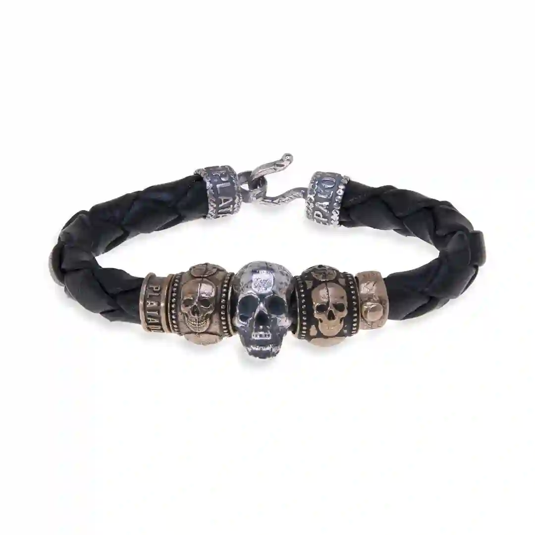 Skull Platadepalo pulsera SB042X