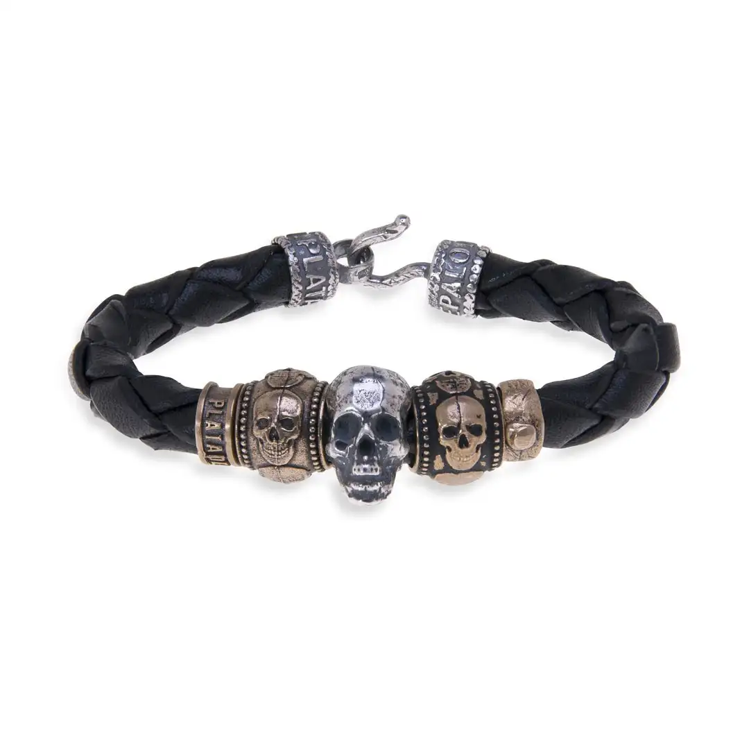 Skull Platadepalo pulsera SB042X