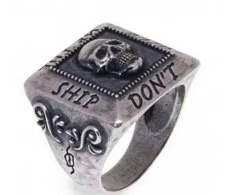 SR003X ANILLO PLATADEPALO SKULL