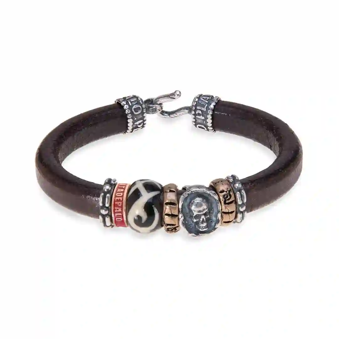 Skull Platadepalo pulsera SB025G