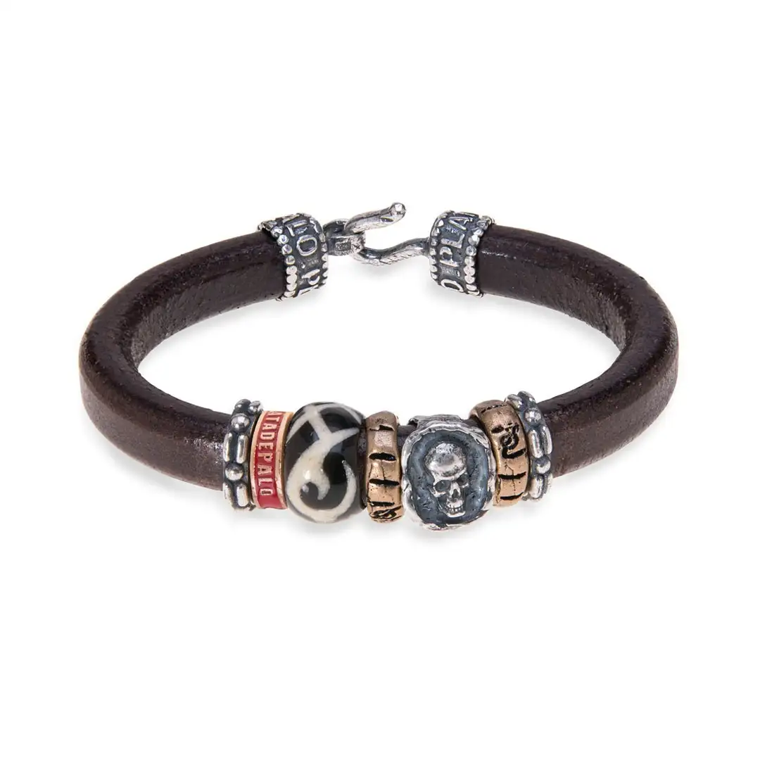 SKULL PLATADEPALO PULSERA SB025G