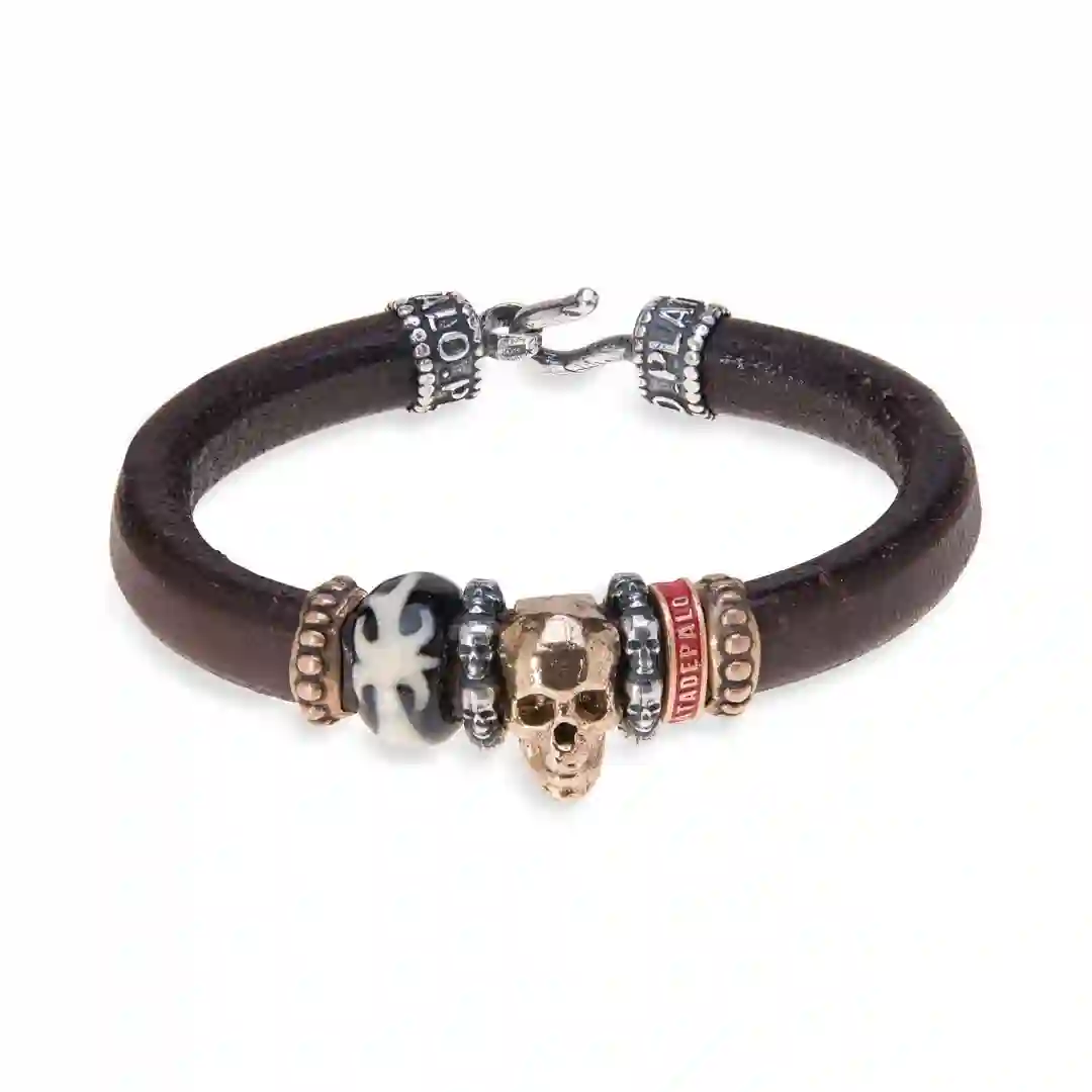 Skull Platadepalo pulsera SB028X