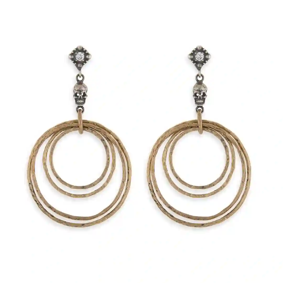 SE001X Pendientes calavera PLATADEPALO