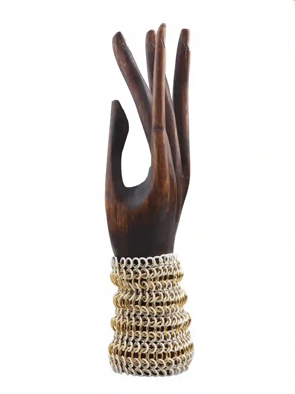 3D Malla Blanca Medium Oro