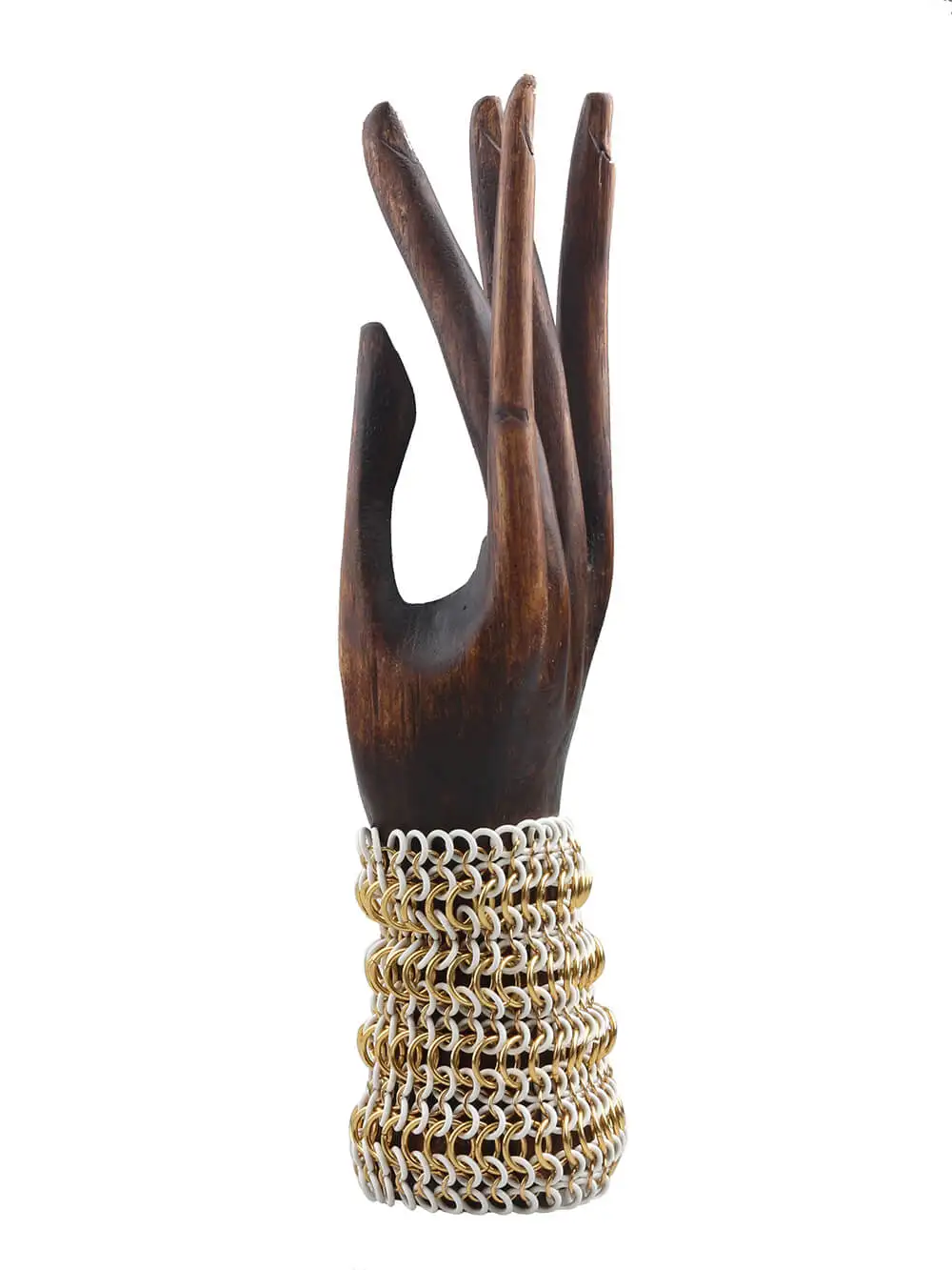 3D Malla Blanca Medium Oro