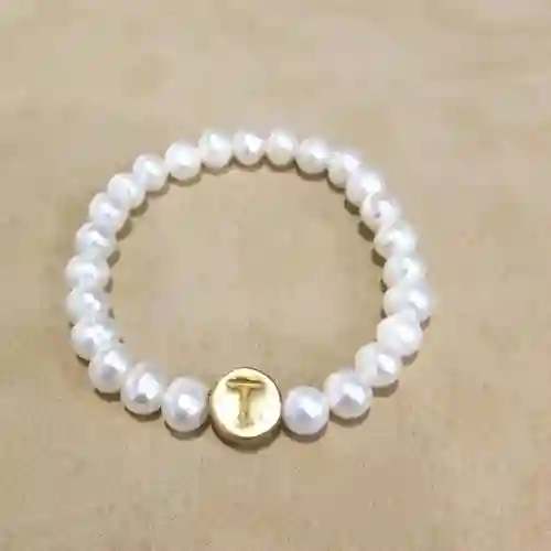 Pulsera abecedario perla