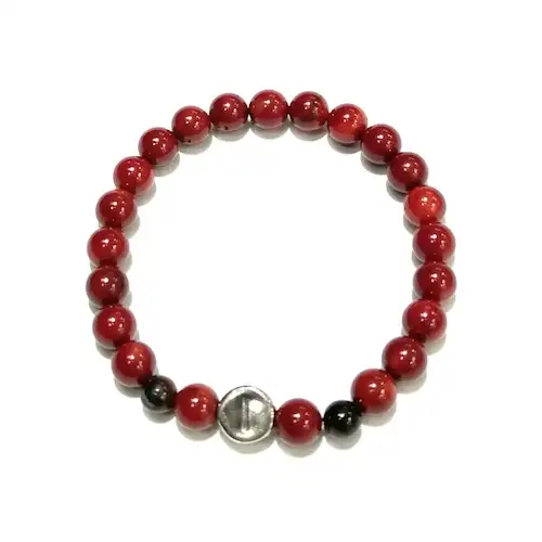 Pulsera abecedario coral