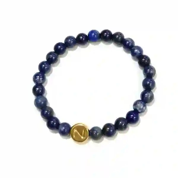Pulsera abecedario lapislázuli