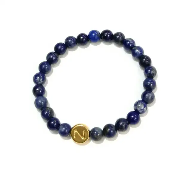 Pulsera abecedario lapislázuli
