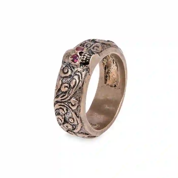 CAR13B Anillo Calavera Bronce