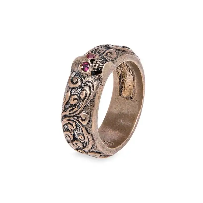 CAR13B Anillo Calavera Bronce