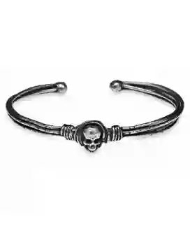 Brazalete Plata de Palo Calavera Cab24b