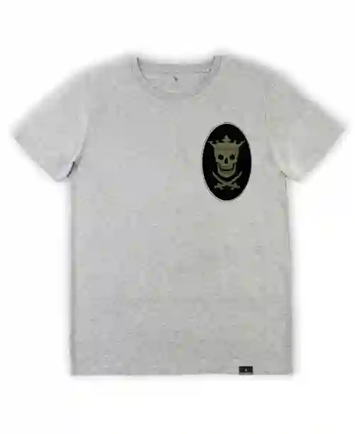 Camiseta Skull Escudo Gris