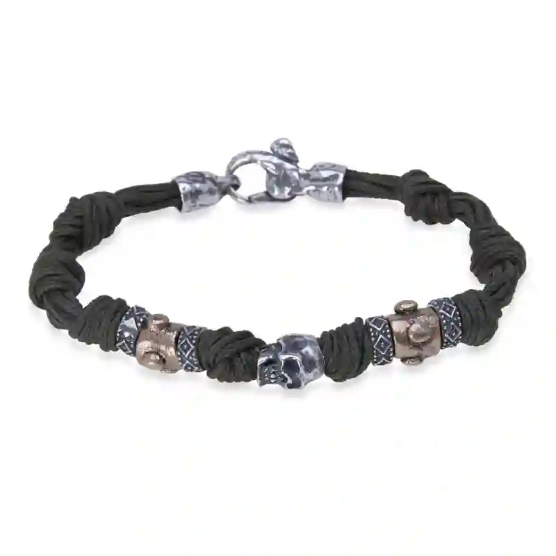 Pulsera Nylon Calaveras Platadepalo CAB81C