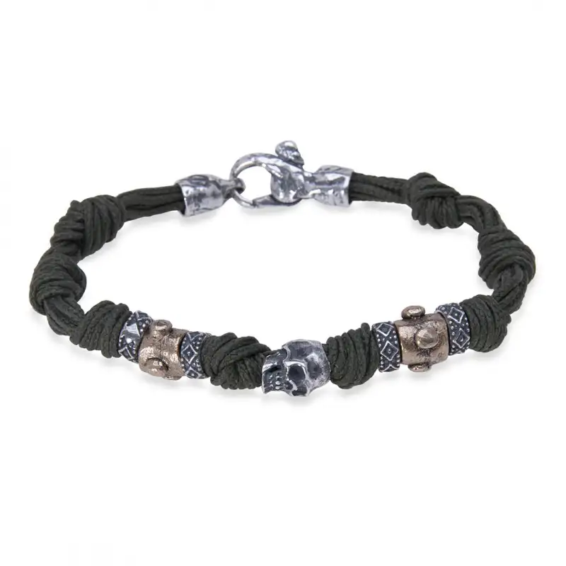 Pulsera Nylon Calaveras Platadepalo CAB81C