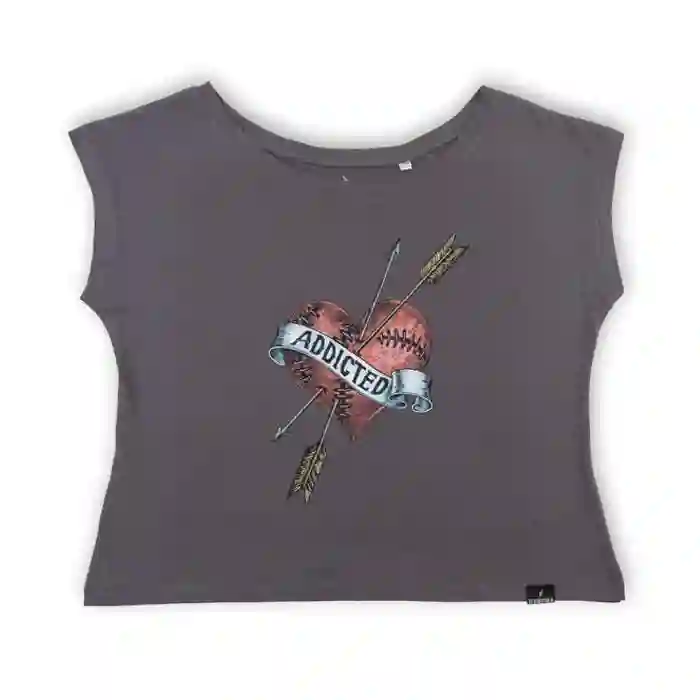 Camiseta Woman vuela Antracita Corazón