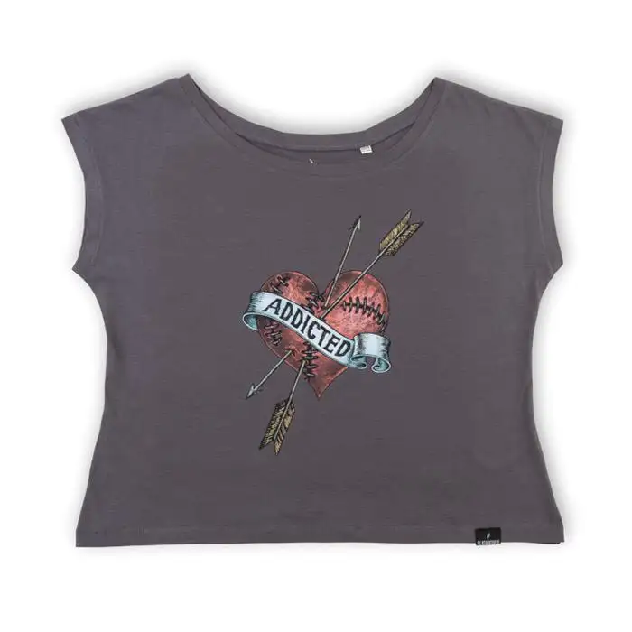 Camiseta Woman Flies Antracita Corazón