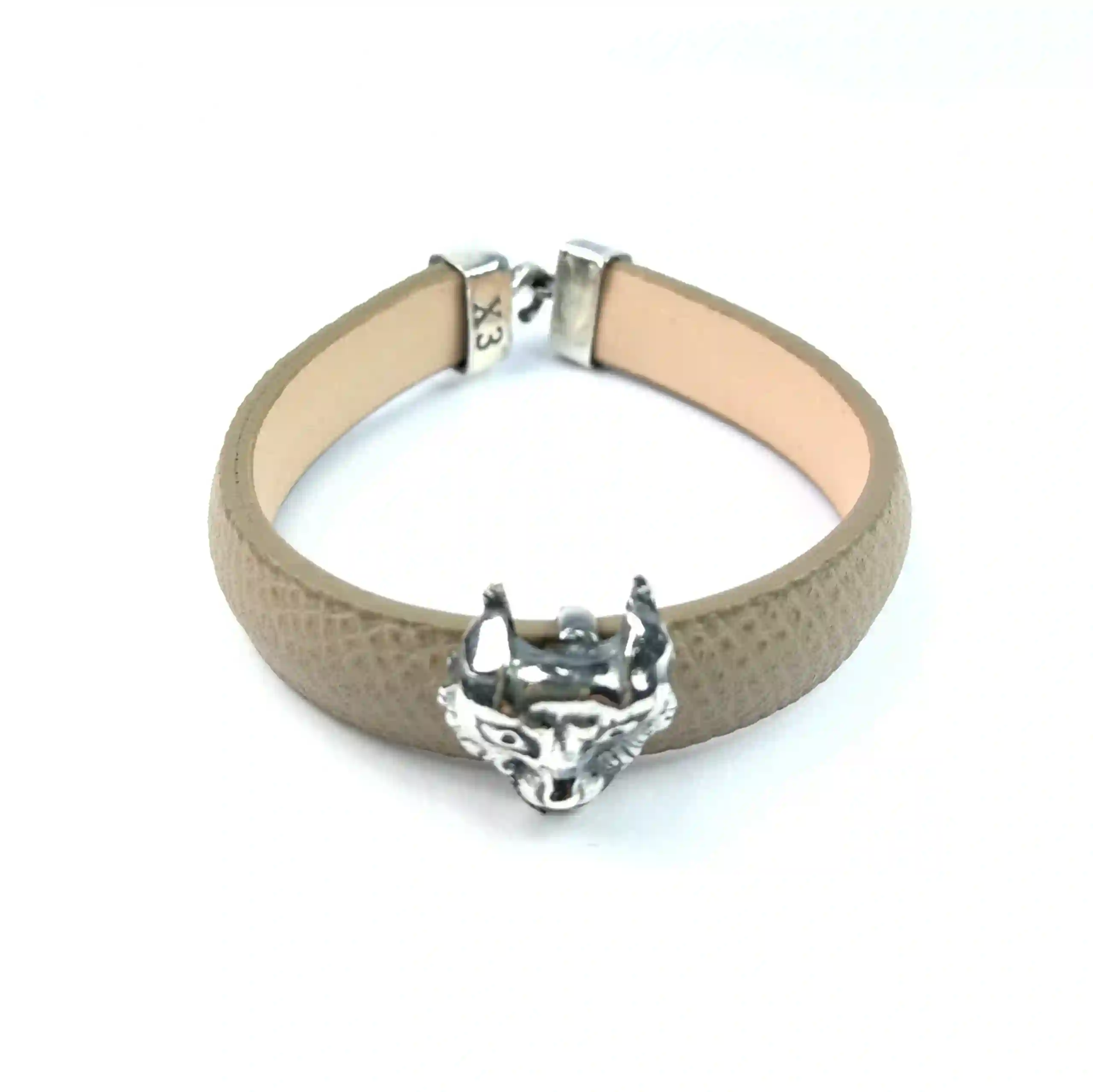 Pulsera Lince de Plata y Piel