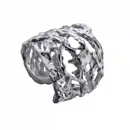 Anillo textura de plata