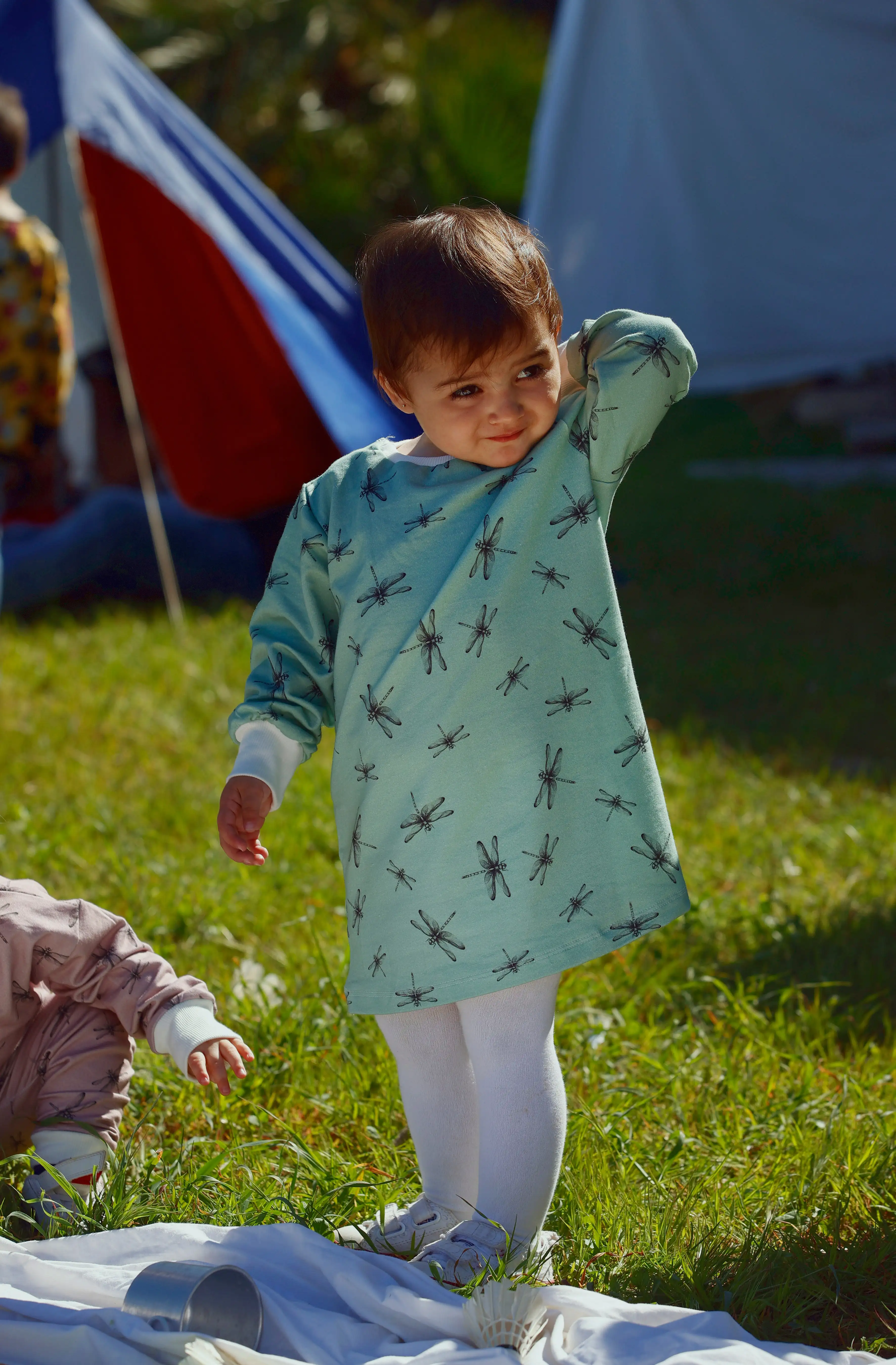 Vestido Infantil Libélulas Verde - Imagen 5