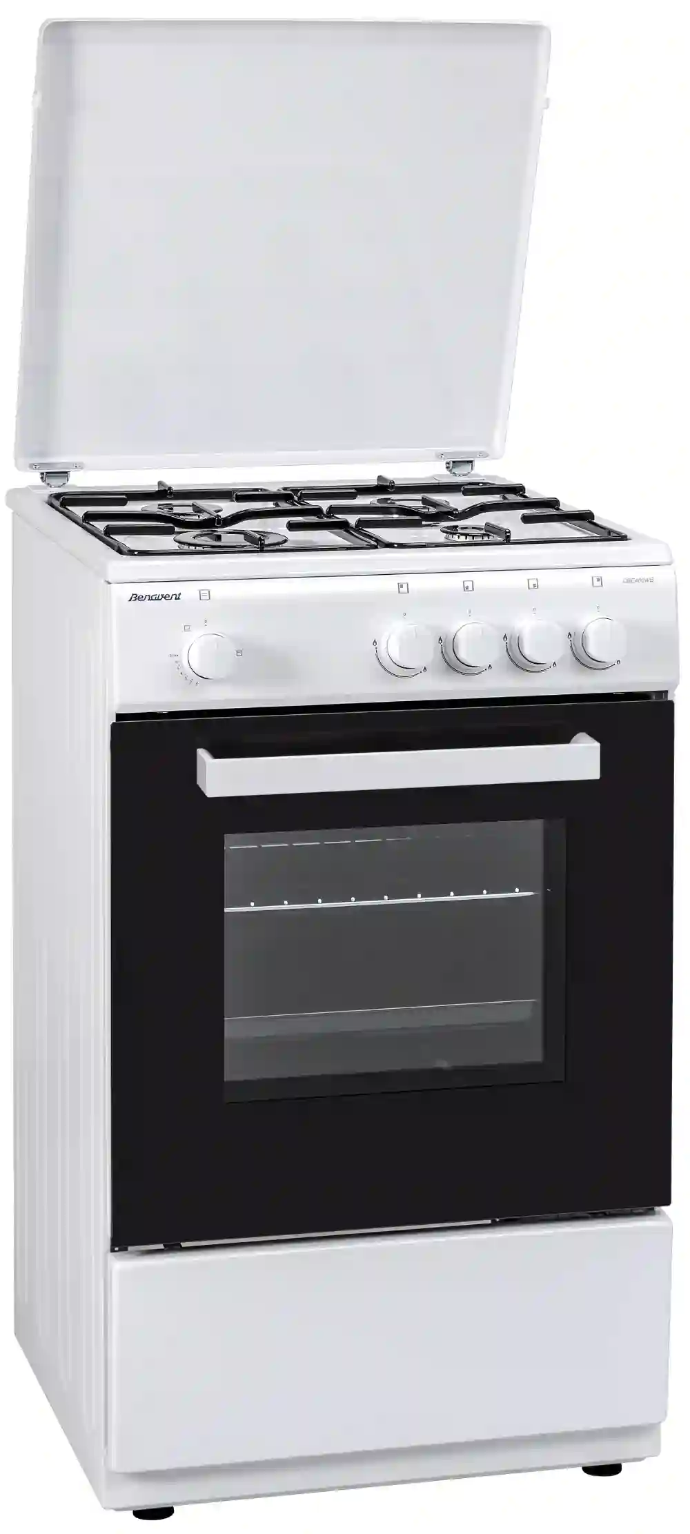 Benavent COCINA 4 FUEGOS BLANCA TAPA ESMALTADA 49.5X52.5 BLANCA BUTANO