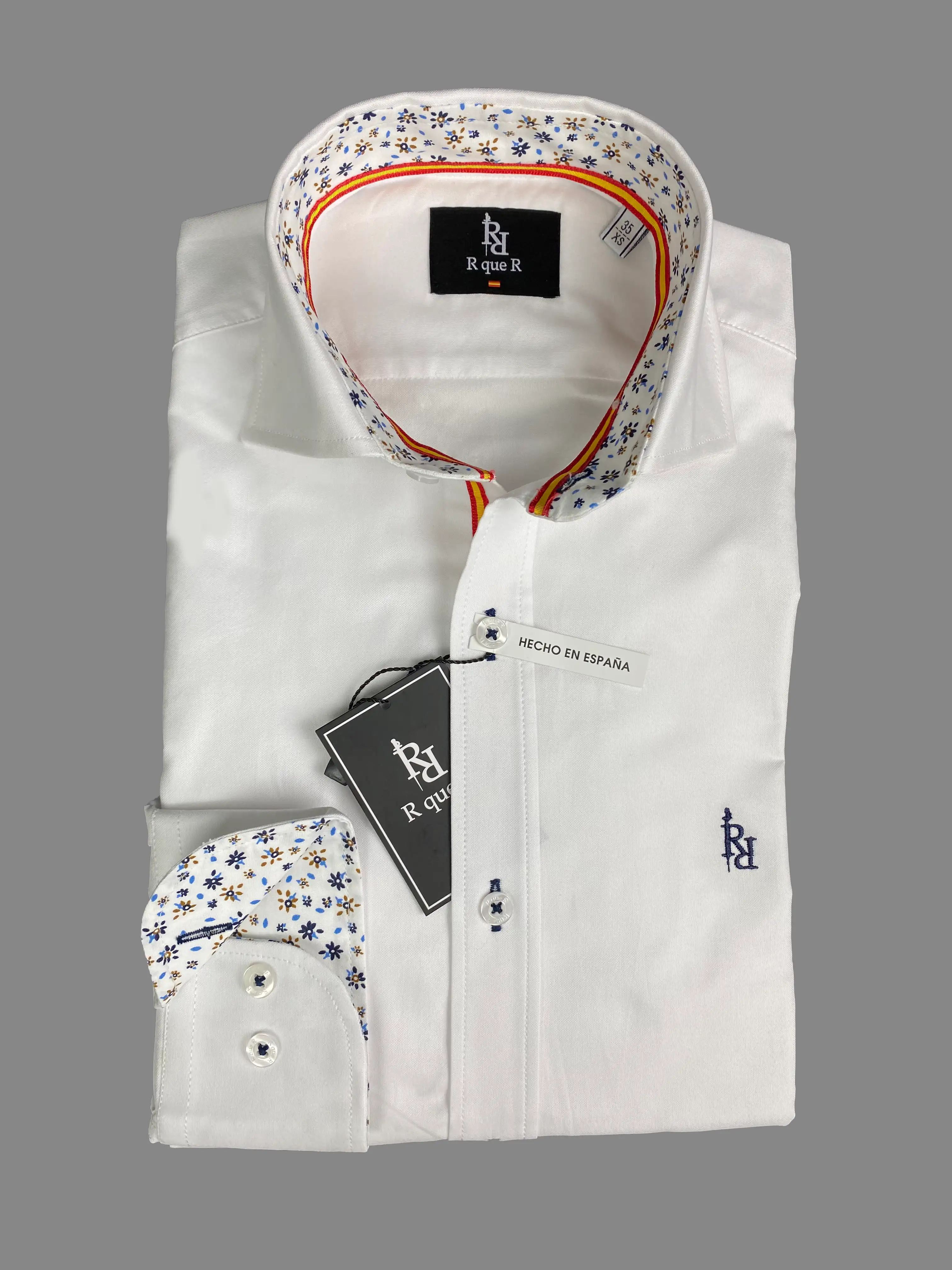 Camisa Oxford blanca con logo bordado en azul " Serena". - Imagen 5