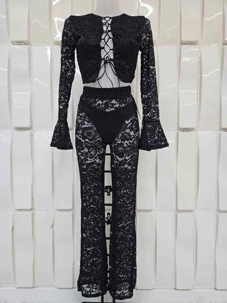 CONJUNTO ENCAJE NEGRO - Imagen 2