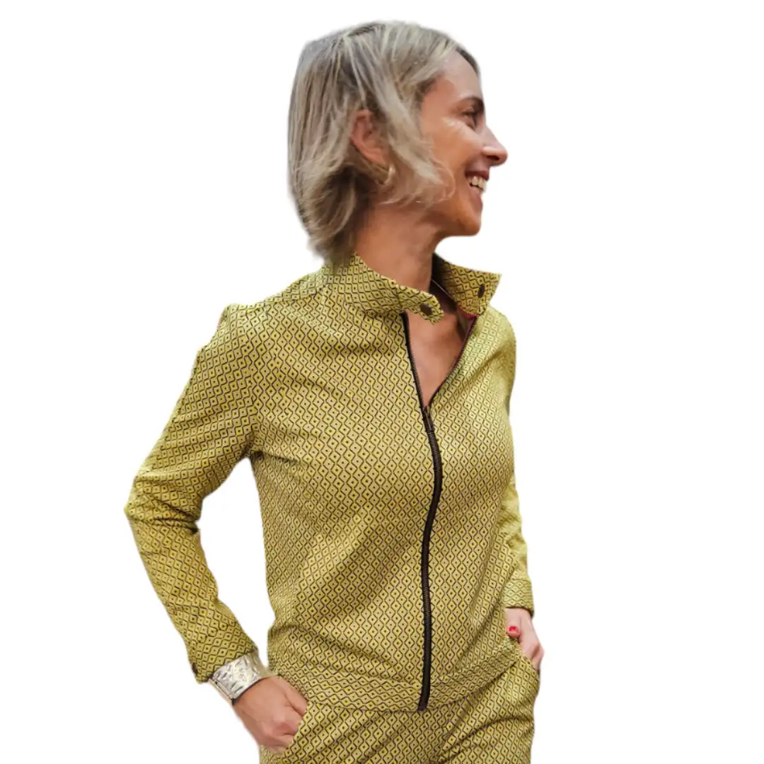 Yellow printed bomber jacket - Image 2