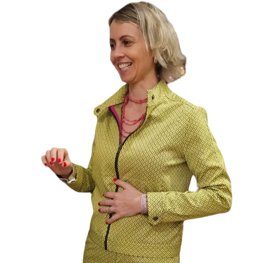 Yellow printed bomber jacket - Image 3