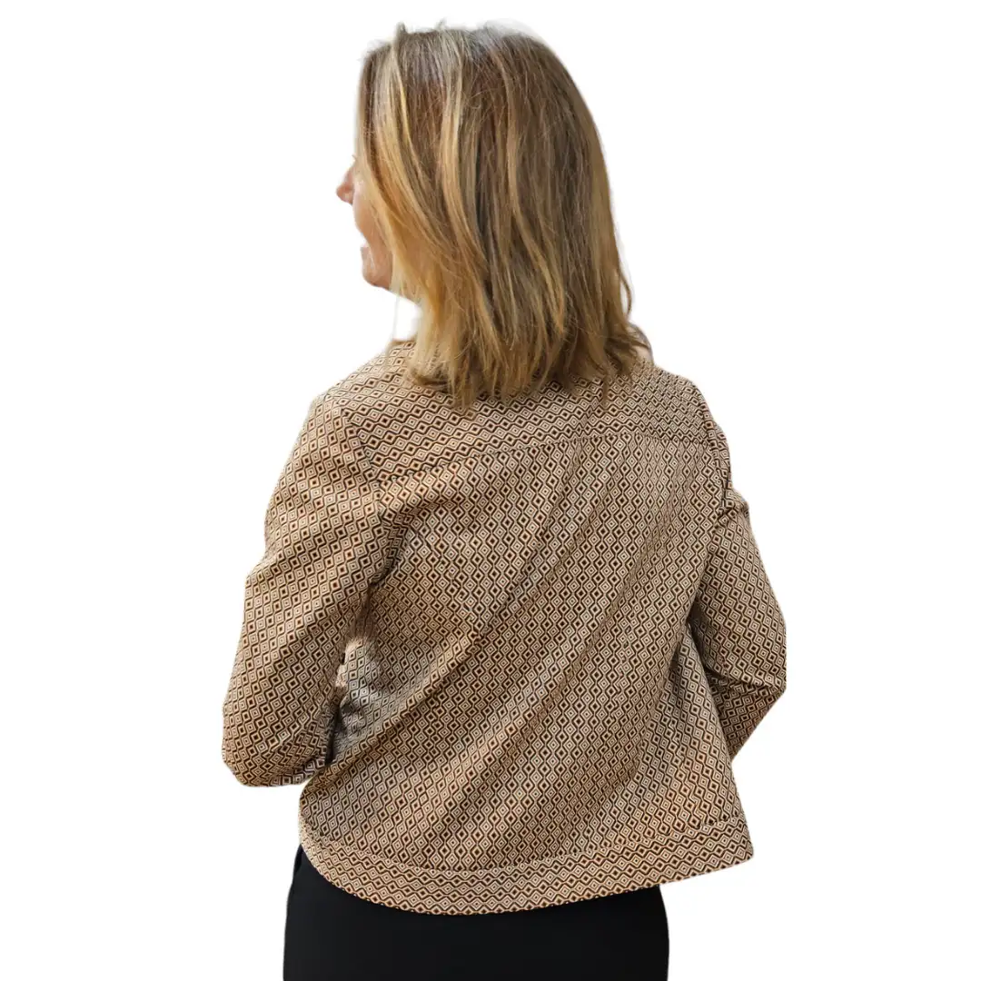 Brown printed bomber jacket - Image 3