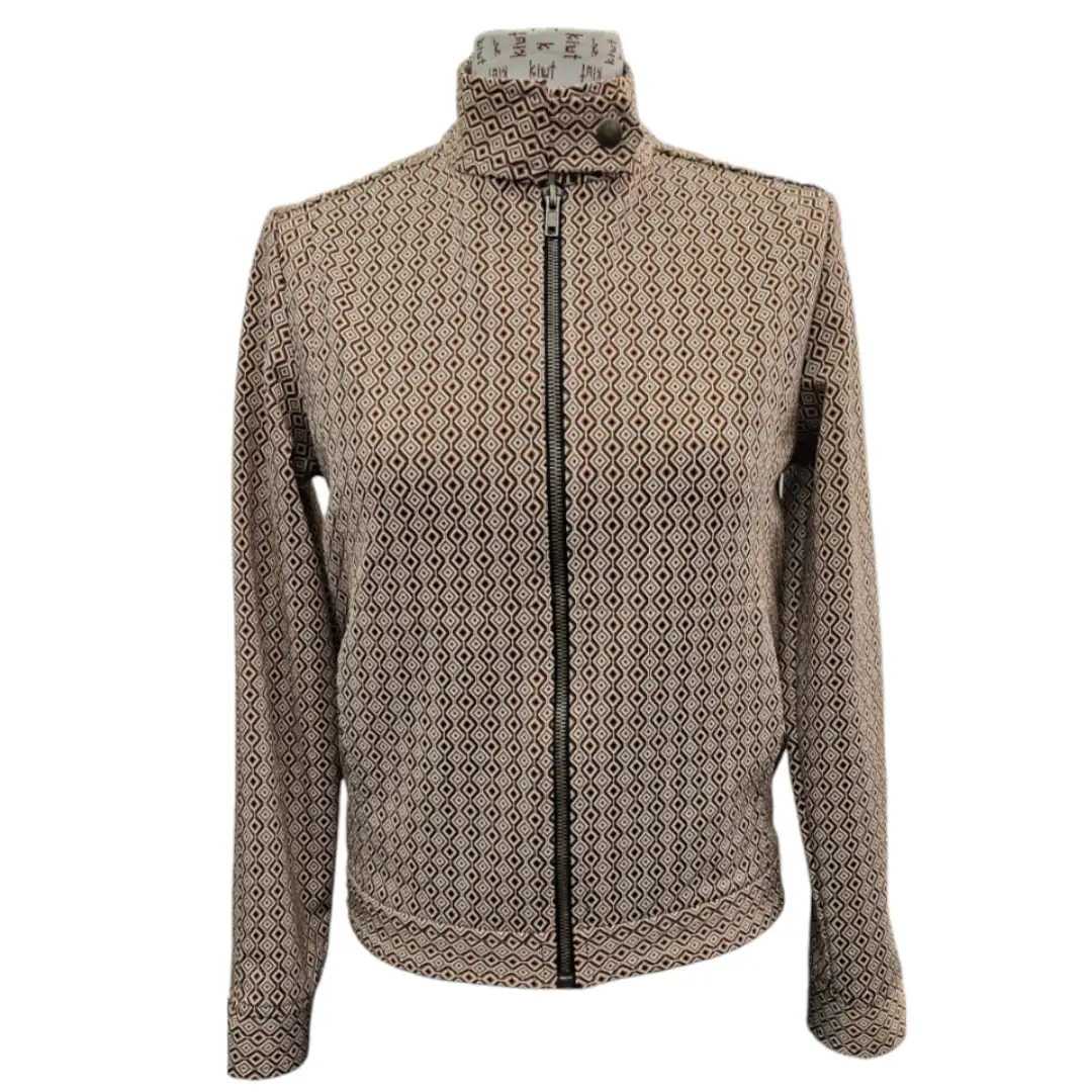 Brown printed bomber jacket - Image 4