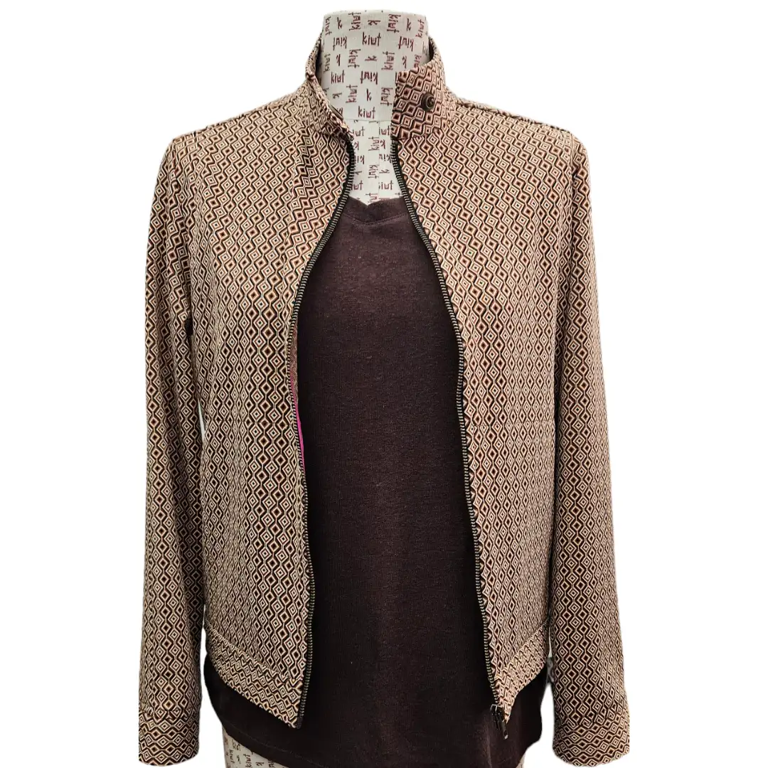 Brown printed bomber jacket - Image 5