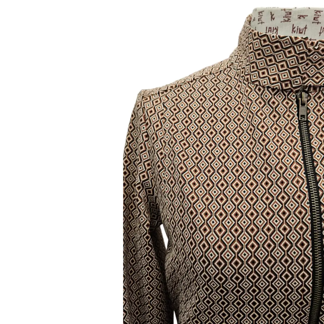 Brown printed bomber jacket - Image 6