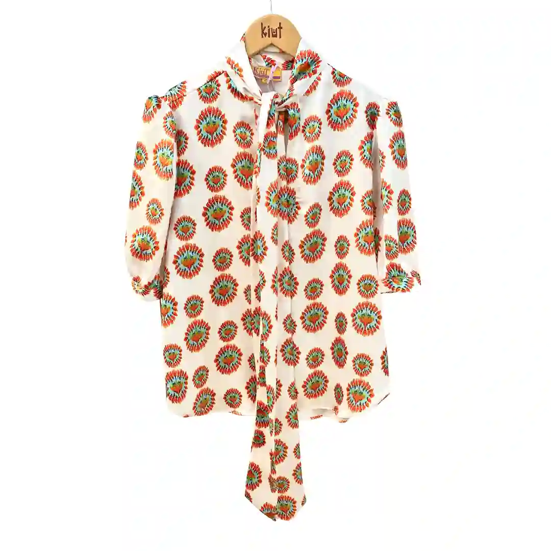 Orange and white LAZO shirt