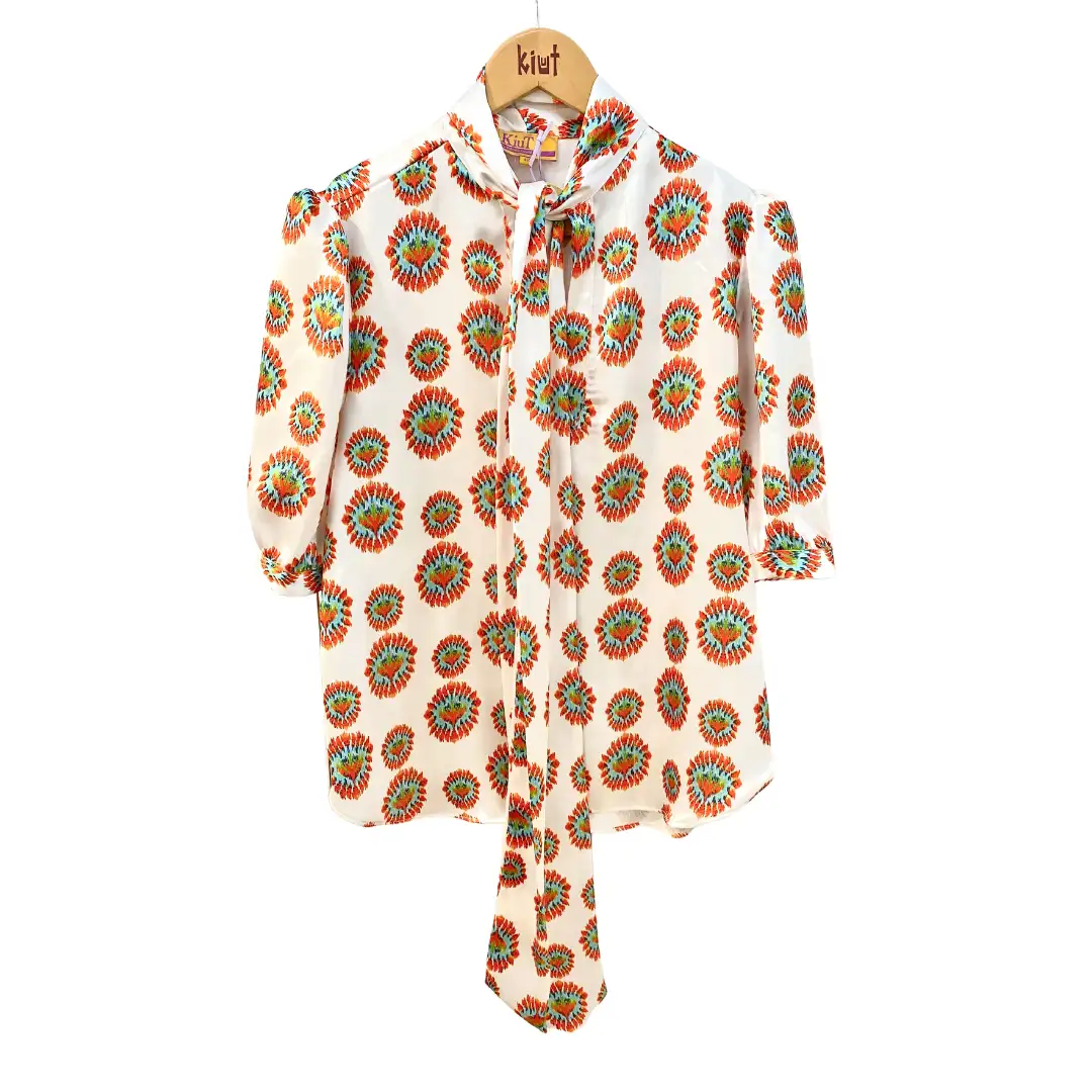 Orange and white LAZO shirt